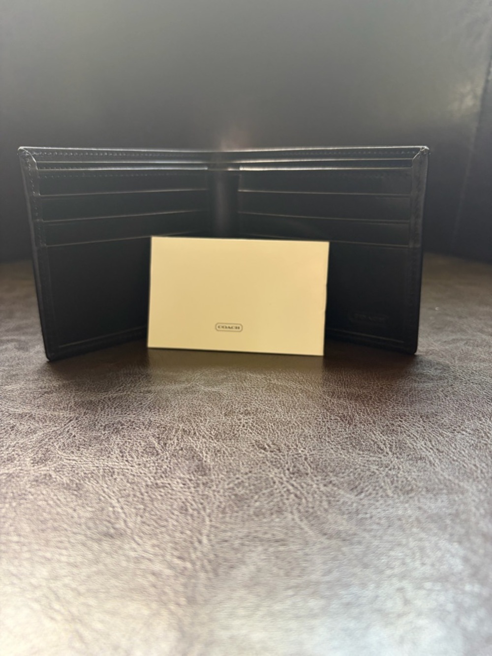 Coach Men's Black Leather Card Holder Wallet - Picture 1 of 6